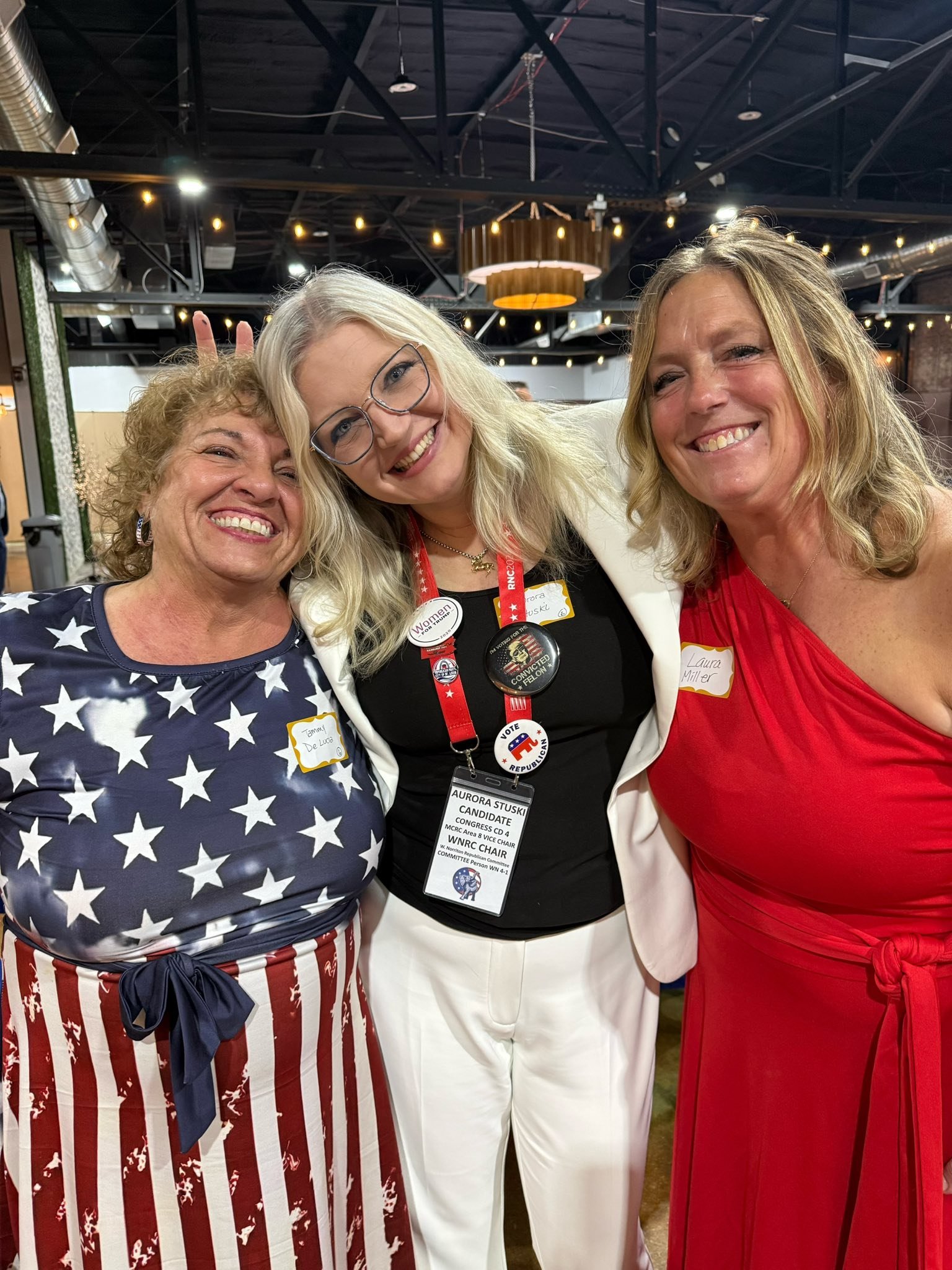 Suburban women supporting Aurora Stuski