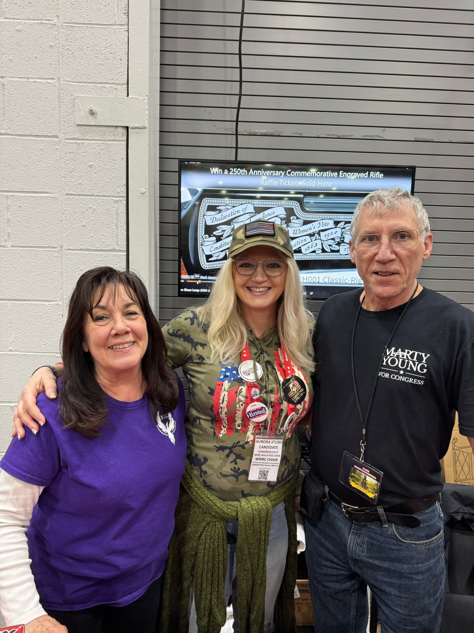 Aurora Stuski for Congress at Montgomery County Eagle Gun Show supporting the grassroots movement